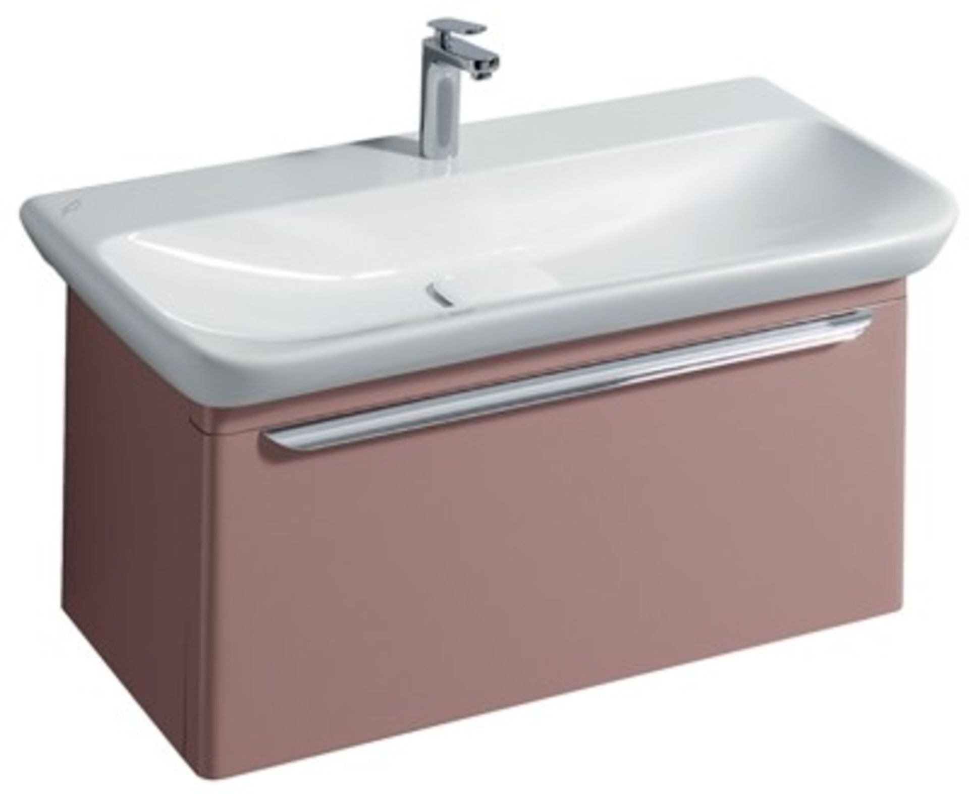 (LV23) Keramag 880mm Myday Taupe Vanity Unit. RRP £857.99. Comes complete with basin. Wall-mou... - Image 2 of 3