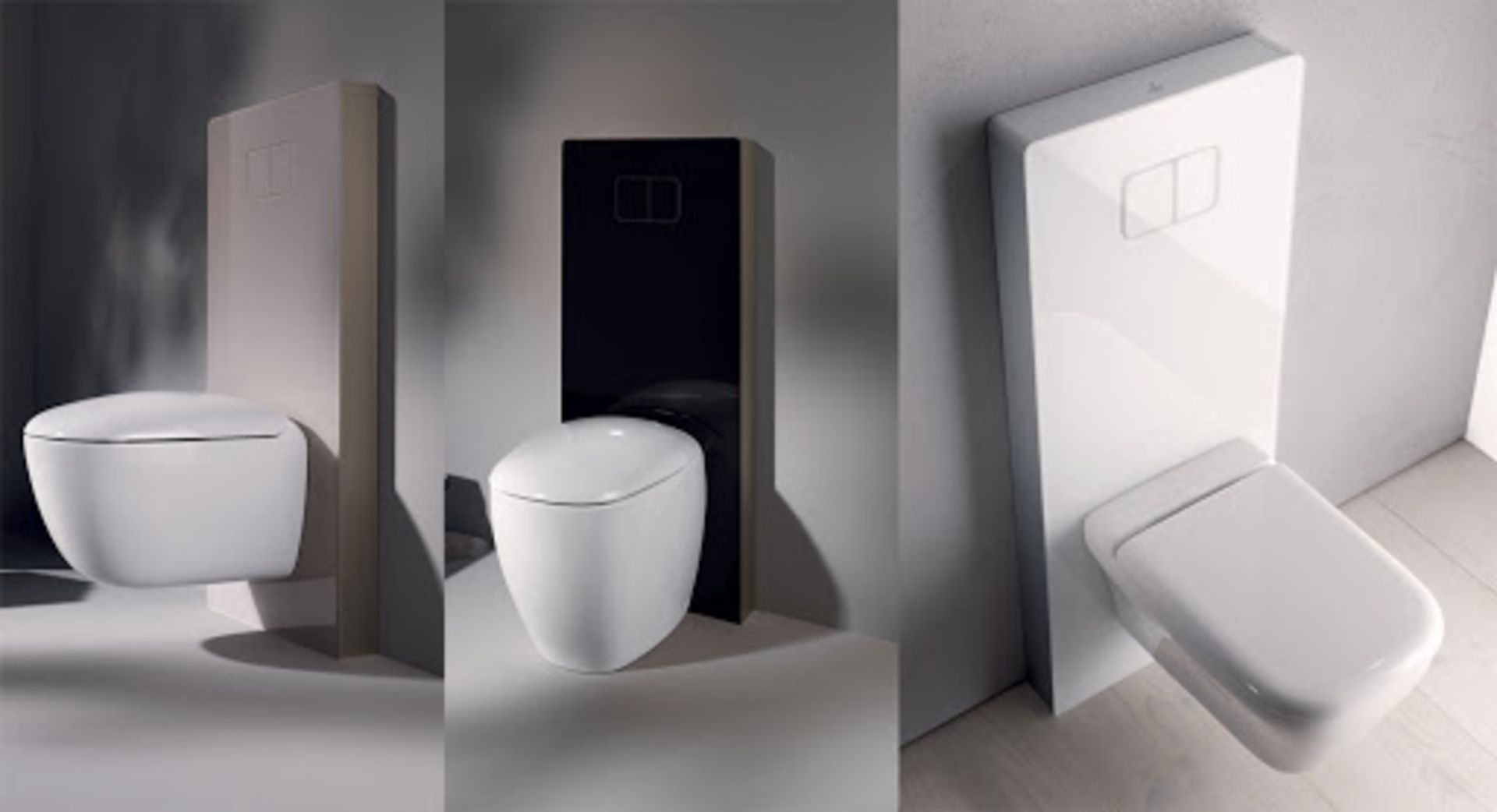 (SA5) Keramag Geberit Black Glass/Champagne Toilet Universal cistern unit for Back to Wall toi... - Image 3 of 3