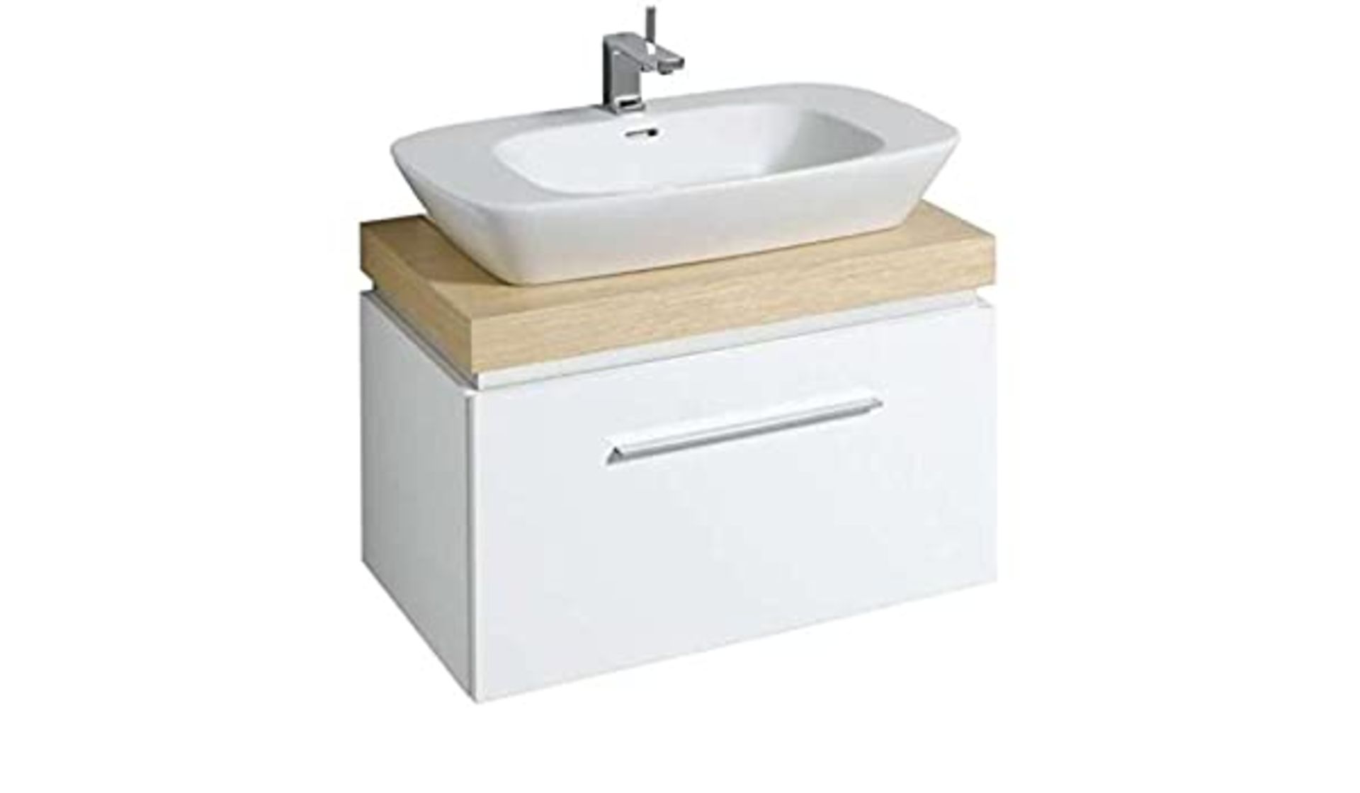 (SA6) Keramag Geberit 800mm White Vanity Unit.RRP £1,185.99.Comes complete with basin. The Si...