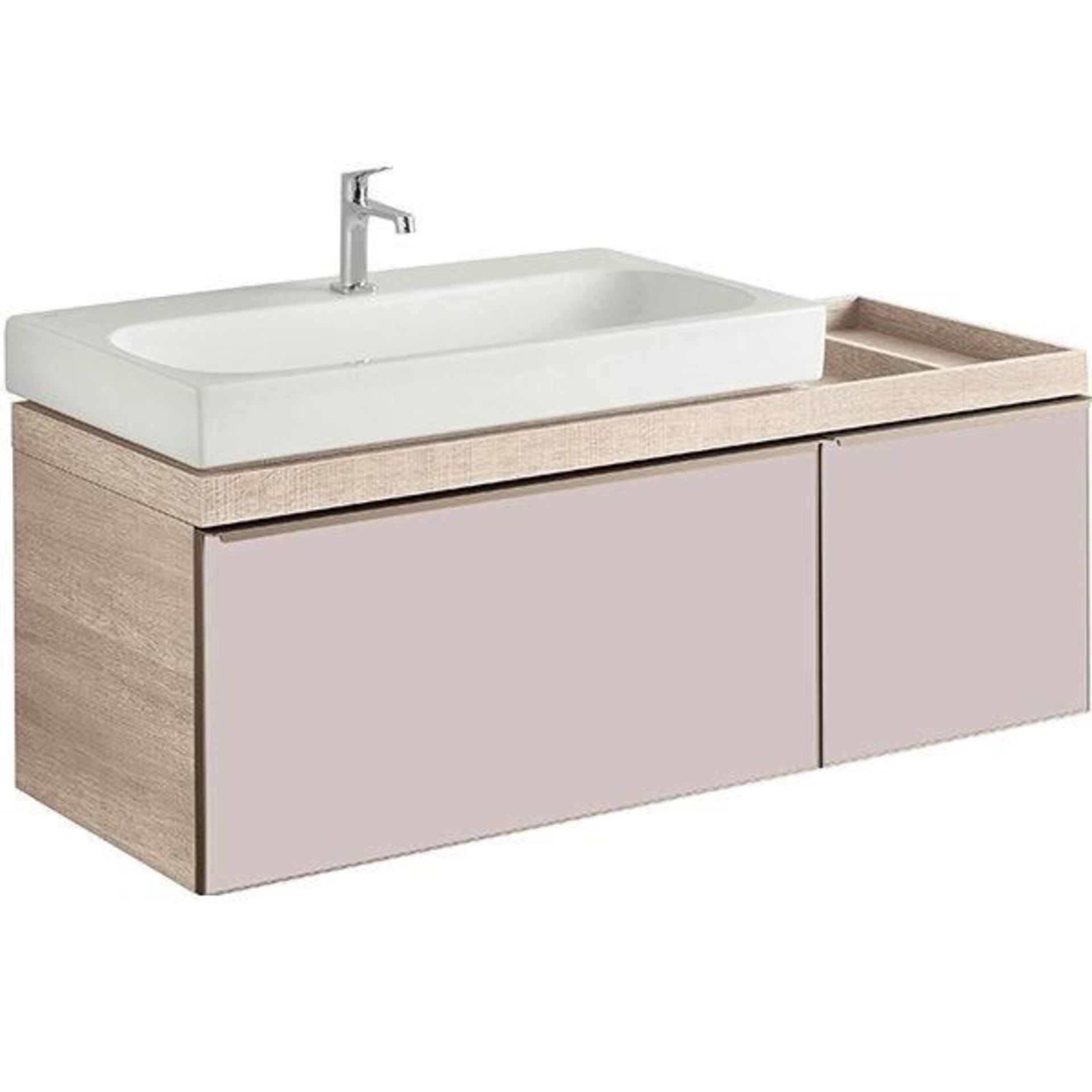 (HM5) Keramag Geberit 1334mm Citterio Natural Beige Oak Basin Vanity Unit. RRP £1,889.99.Comes... - Image 2 of 3