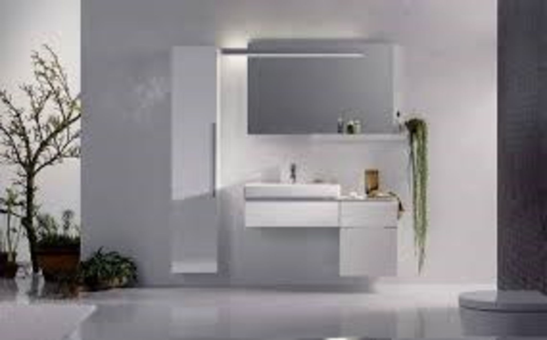 (SA25) Keramag Geberit 1800mm iCon Alpine High Gloss Wall Hung Storage Cabinet RRP £879.99.Thi... - Image 2 of 3