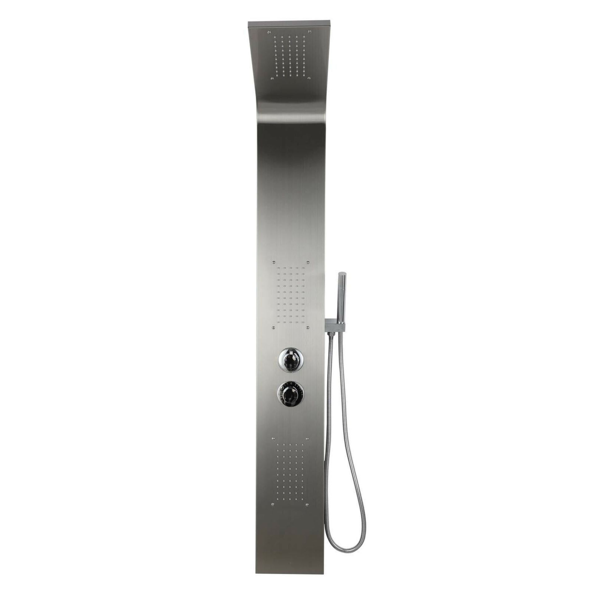 (SA67) Chrome Modern Bathroom Shower Column Tower Panel System With Hand held Massage Jets. RR... - Image 3 of 4