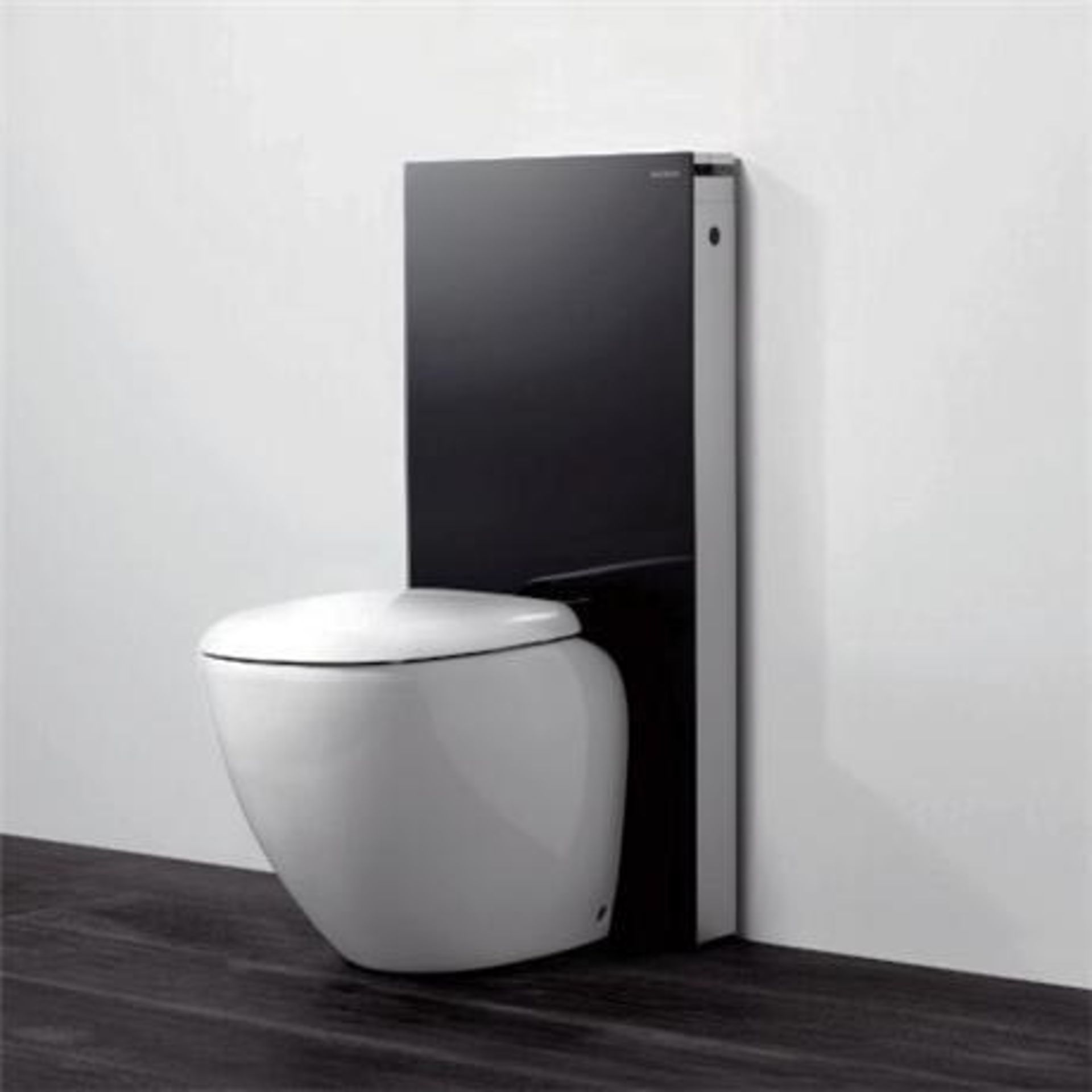 (SA5) Keramag Geberit Black Glass/Champagne Toilet Universal cistern unit for Back to Wall toi...