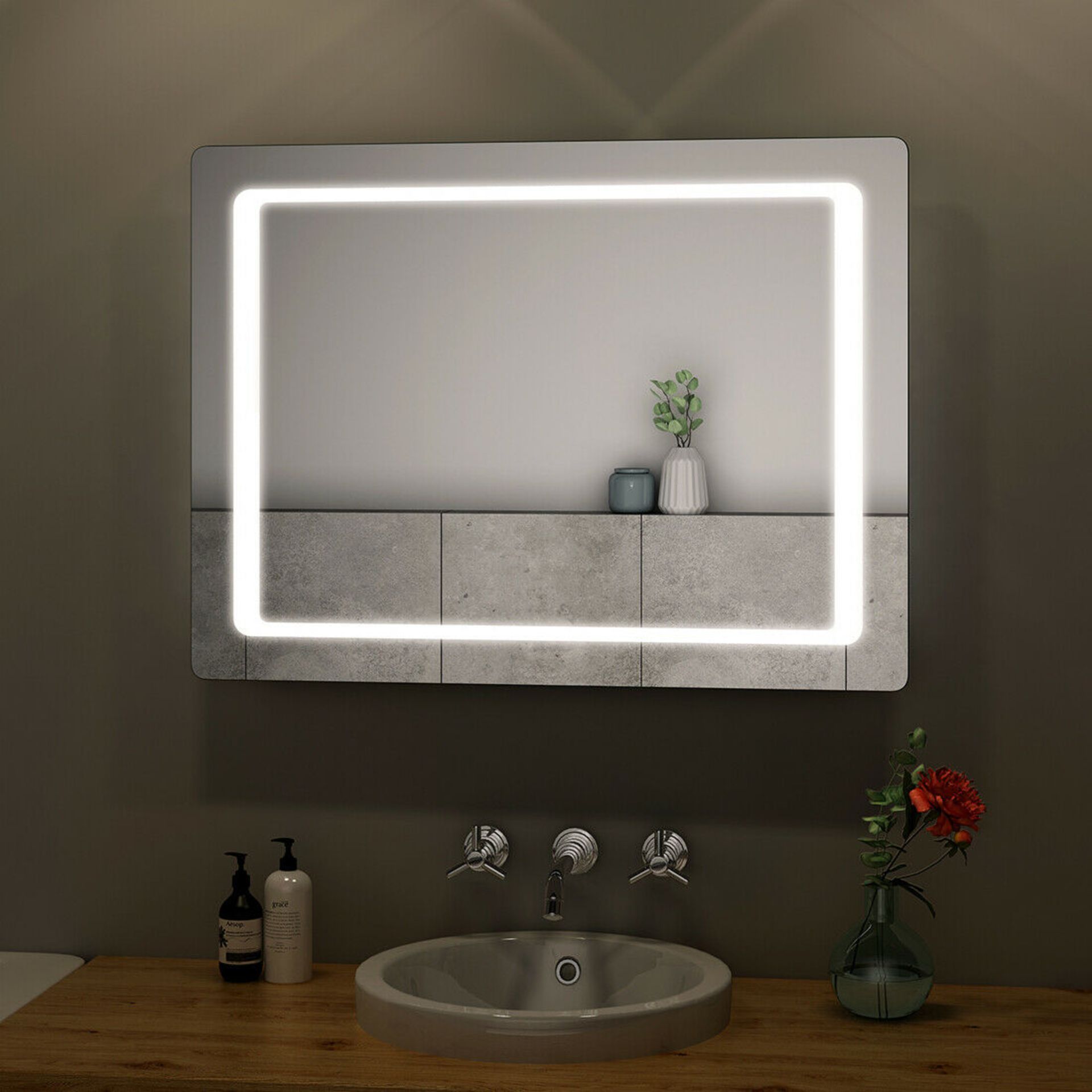 (KN11) 500x700mm Quaser Illuminated Mirror. LED Bathroom Mirror With Lights Illuminated Demis... - Image 3 of 3