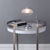 (CK57) Reef touch Matt Chrome effect Halogen Table lamp. This modern chrome plated table lamps ...