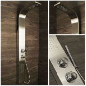(CK132) Shower Panel Column Tower w/ Body Jets Waterfall Bathroom Thermostatic Manual. Featuri...