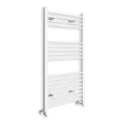 (HM58) 1200x600mm White Heated Towel Radiator. Made from low carbon steel Finished with a high ...