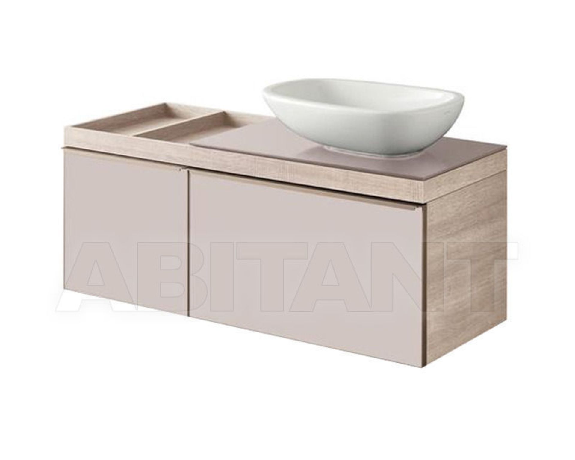 (CK4) Keramg Gerbit 1184mm Citterio Oak/Natural Vanity Unit With Shelves. RRP £2,468.99.Comes ... - Image 3 of 3