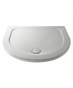 (PC129) Twyfords 770mm Hydro D Shape White Shower tray. Low profile ultra slim design Gel coat...(