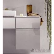(WS96) Keramag Gerbit Icon 450mm Gloss White Side Cabinet. RRP £479.99. Modern bathroom suite ...