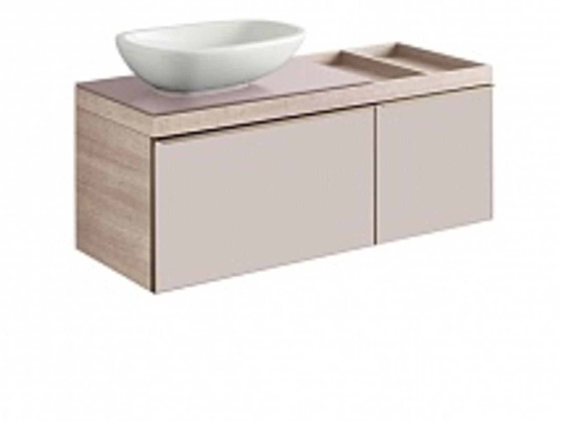 (CK4) Keramg Gerbit 1184mm Citterio Oak/Natural Vanity Unit With Shelves. RRP £2,468.99.Comes ... - Image 2 of 3