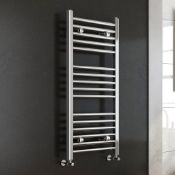 (HM133) 1000x450mm - 25mm Tubes - Chrome Heated Straight Rail Ladder Towel Radiator. This premi...