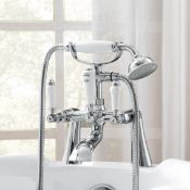 (CK38) traditional Bath Filler Mixer Tap Vintage Bathroom Hand Held Shower Head. Chrome plated ...