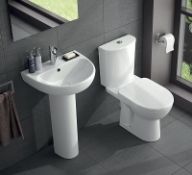 Twyford Fiji Round Close Coupled Toilet Pan. Constructed from Ceramic material for excellent du...