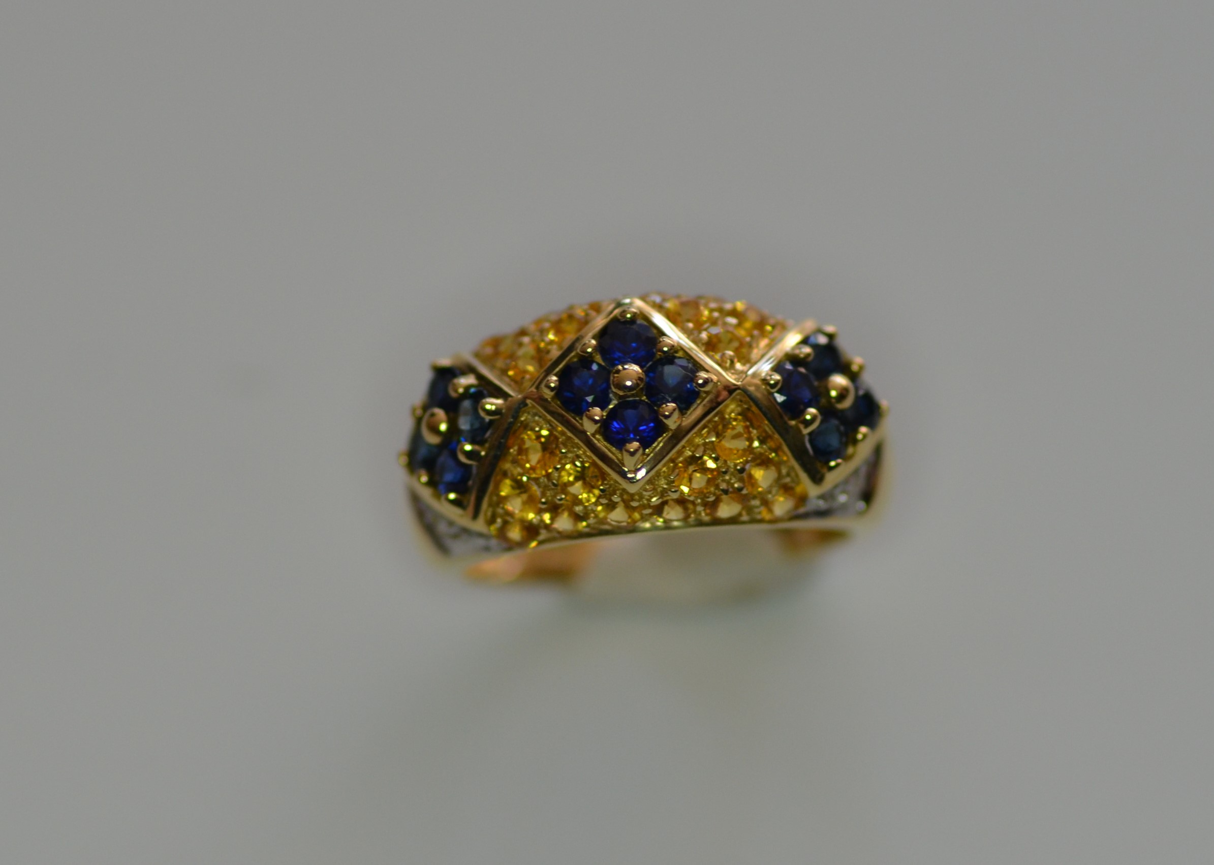 Sapphire, Citrine & Diamond Gypsy Ring - Image 3 of 7