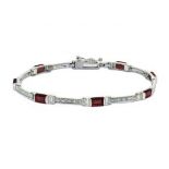 Garnet & Diamond Accent Bracelet