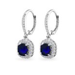 Silver Blue Sapphire Earrings