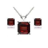 Garnet Pendant & Earrings