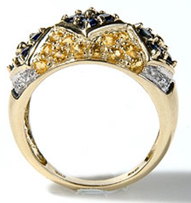 Sapphire, Citrine & Diamond Gypsy Ring - Image 6 of 7