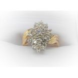 Cluster Diamond Peg Crossover Ring