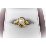 Gold Diamond & Pearl Ring