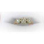 3 Stone Diamond Illusion Ring