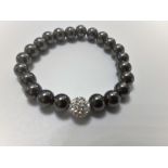 Black Spinel Bead Bracelet