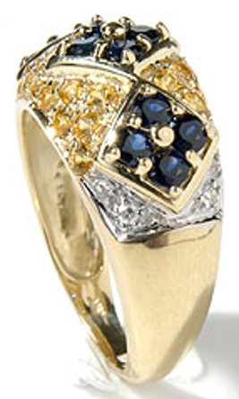 Sapphire, Citrine & Diamond Gypsy Ring - Image 7 of 7