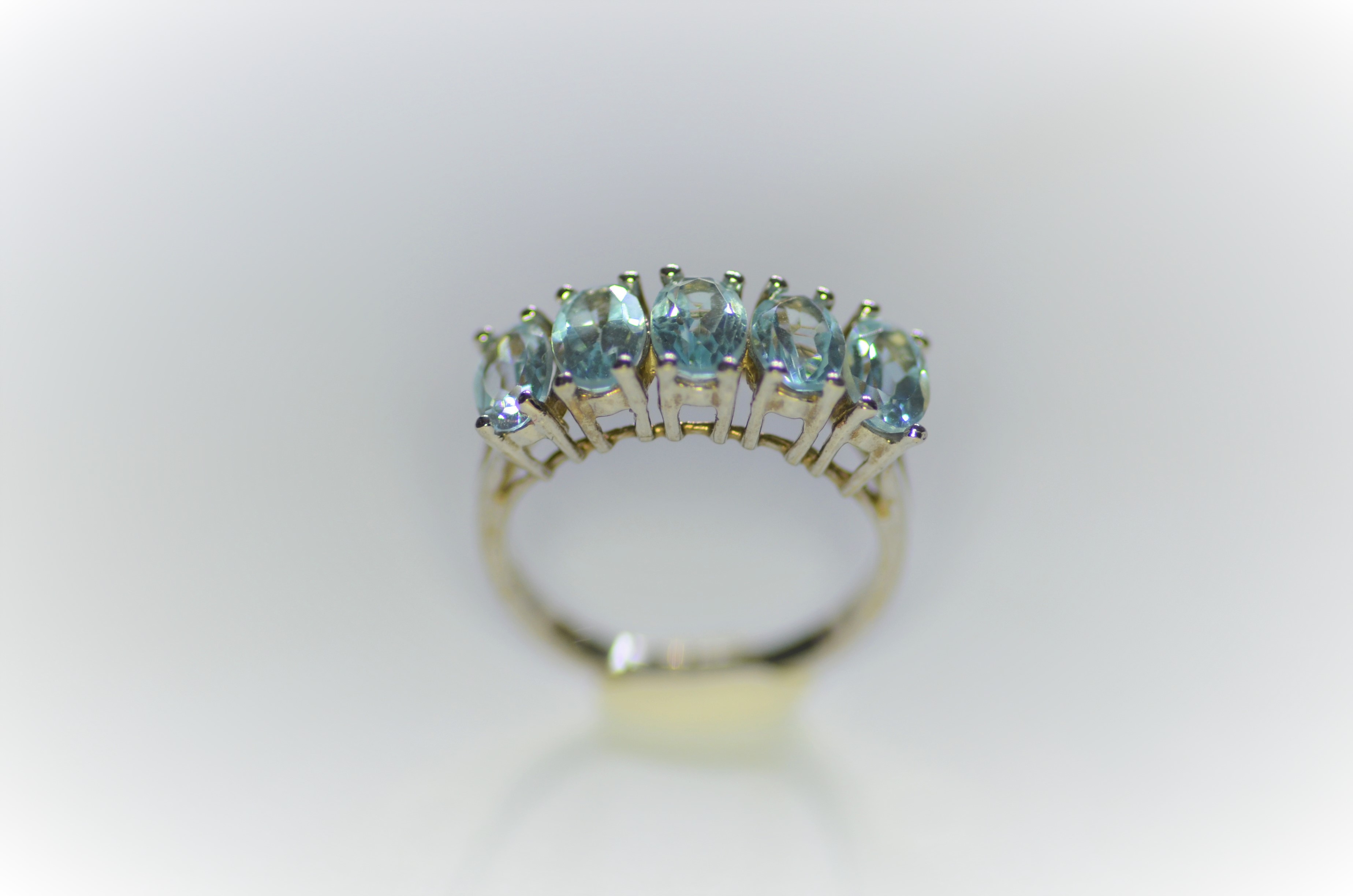 Gold 5 Stone Topaz Ring