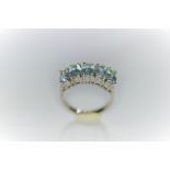 Gold 5 Stone Topaz Ring