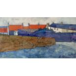 Joe McAvoy. Rooftops Over Cellardyke. Signed, Tempera On Paper