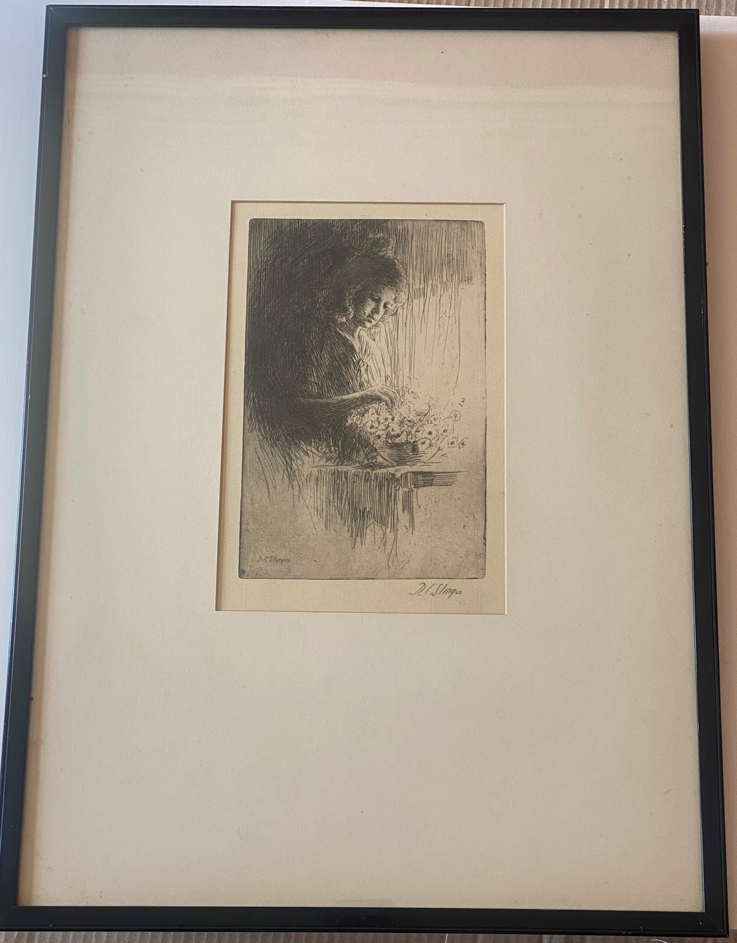 Original signed etching. Dwight Case Sturges, 1874-1940 - Marguerite