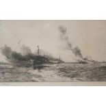 Original Signed Etching. William Lionel Wyllie - WW1 Sea battle