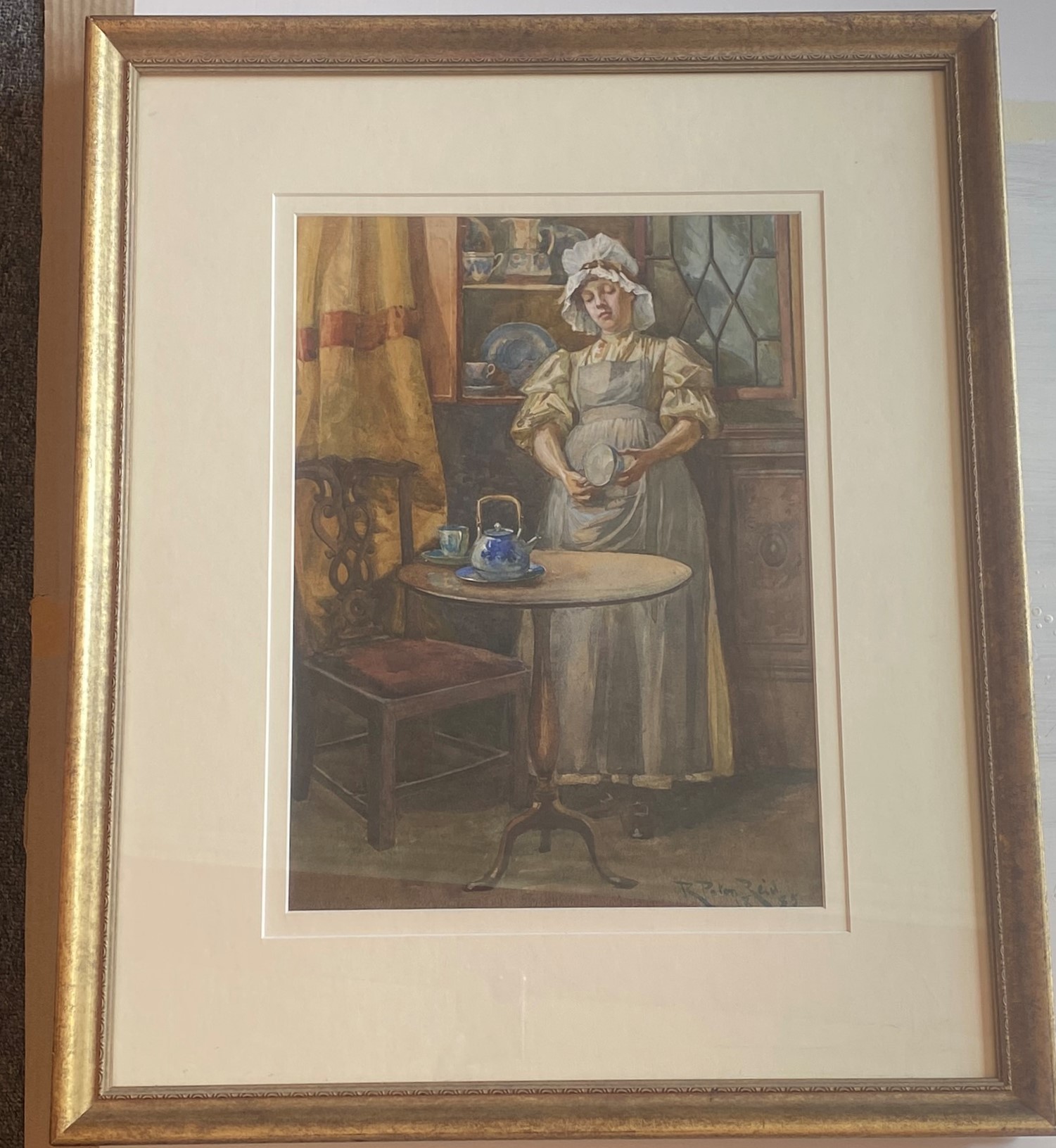 Original Signed Watercolour. Robert Paton Reid (1859 - 1945) - The Kitchen Maid - Image 2 of 3