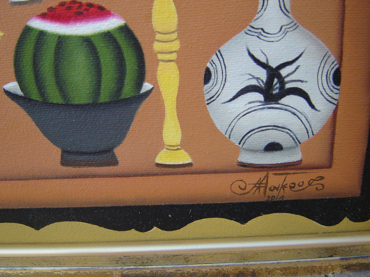 Signed Asian Oil On Canvas - Image 3 of 4