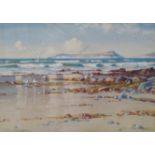 Tom Campell. The Island Of Eigg From Arisaig Shore. Signed Watercolour Painting