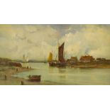 Van Helst, 1911. Canal Scene. Oil Painting