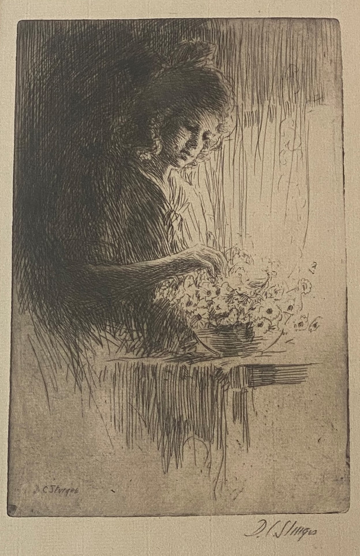 Original signed etching. Dwight Case Sturges, 1874-1940 - Marguerite - Image 2 of 6