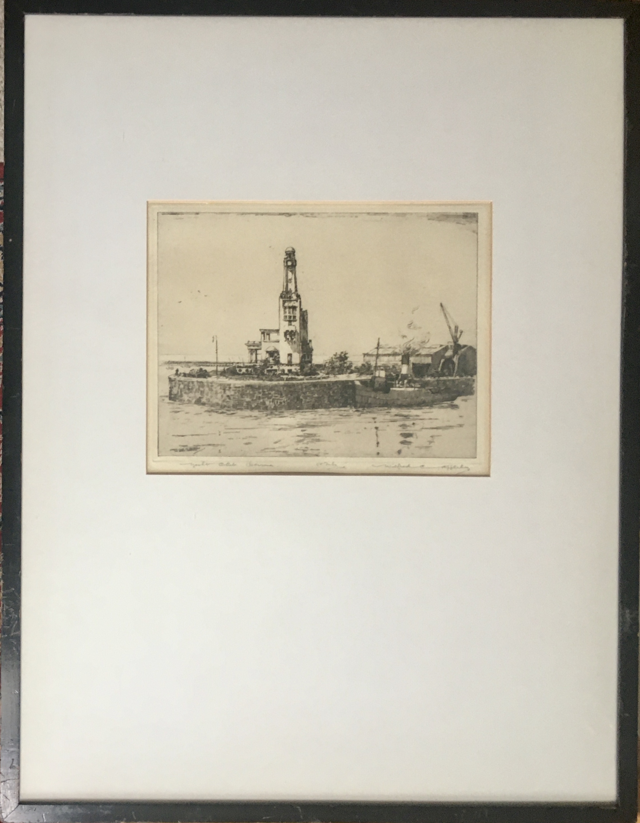 Wilfred C Appleby Yacht Club Darsena. Signed Etching. - Image 2 of 5