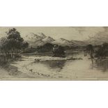 Signed Etching. James McArdle - Scottish View Loch Katrin