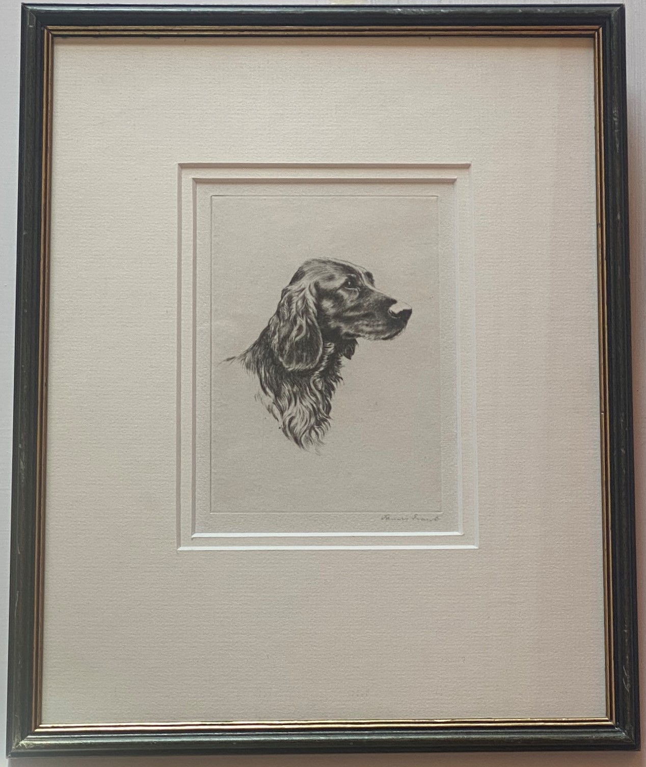 Original Signed Etching Of Setter Dogs - James Grant - Image 2 of 3