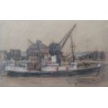 William Timmons. Steamer on the Clyde. Pastel On Paper