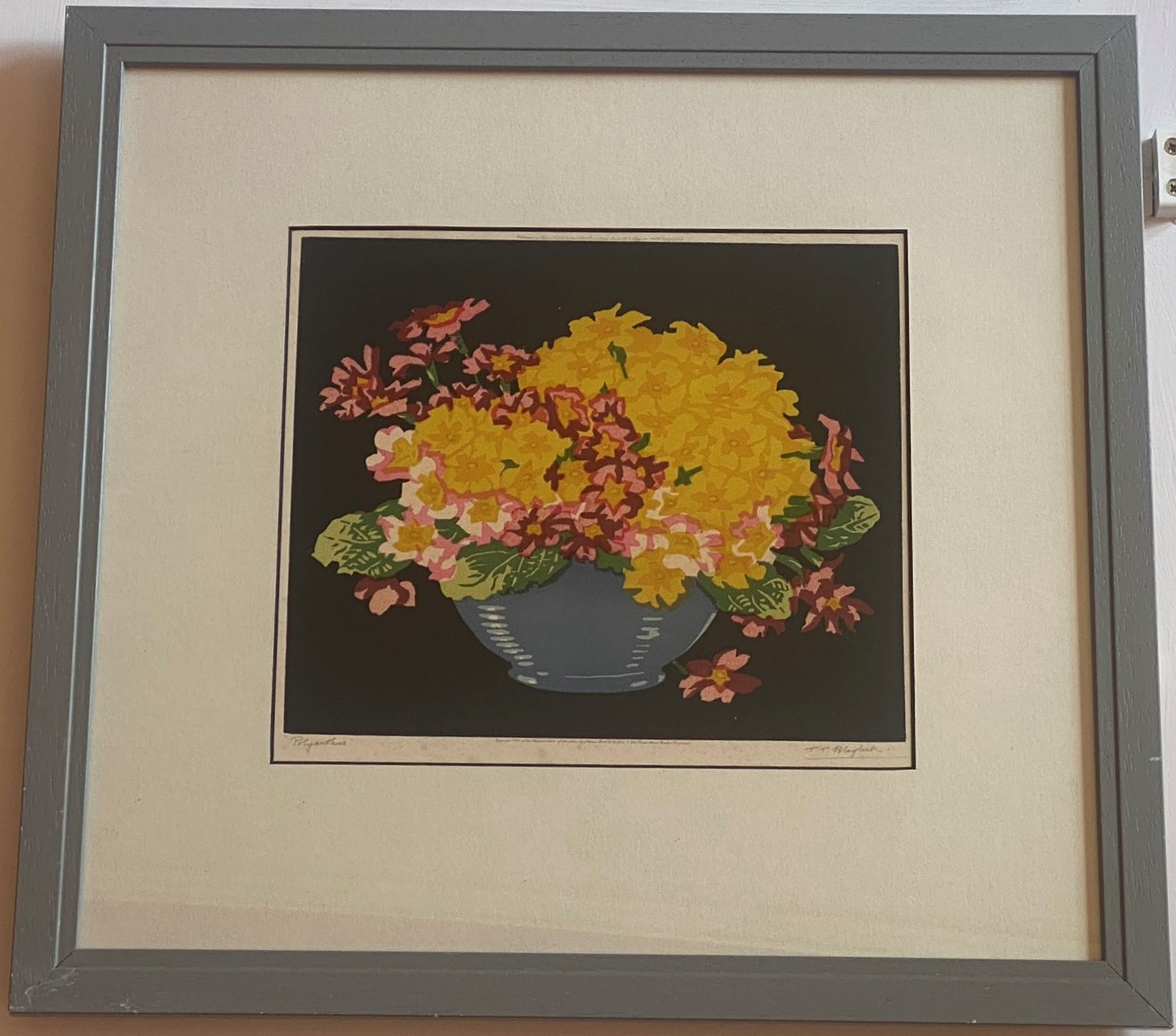 Thomas Todd Blaylock (Scottish) 1876-1929. Signed Woodblock 'Polyanthus' - Image 3 of 9