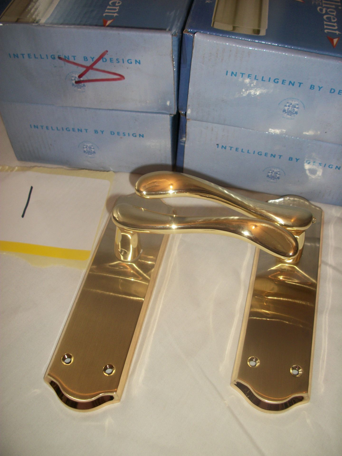 4 Sets x Intelligent York Polished Brass Lever Handles - Image 2 of 2