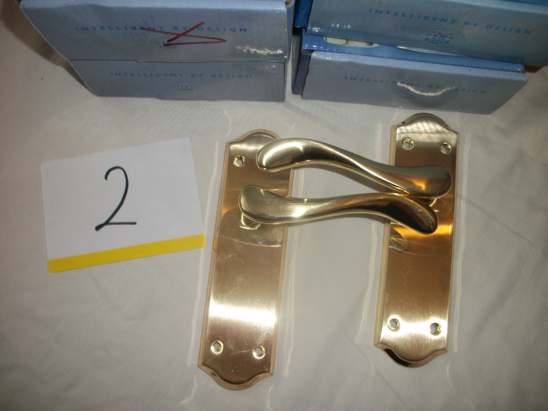 4 Sets x Intelligent York Polished Brass Lever Handles