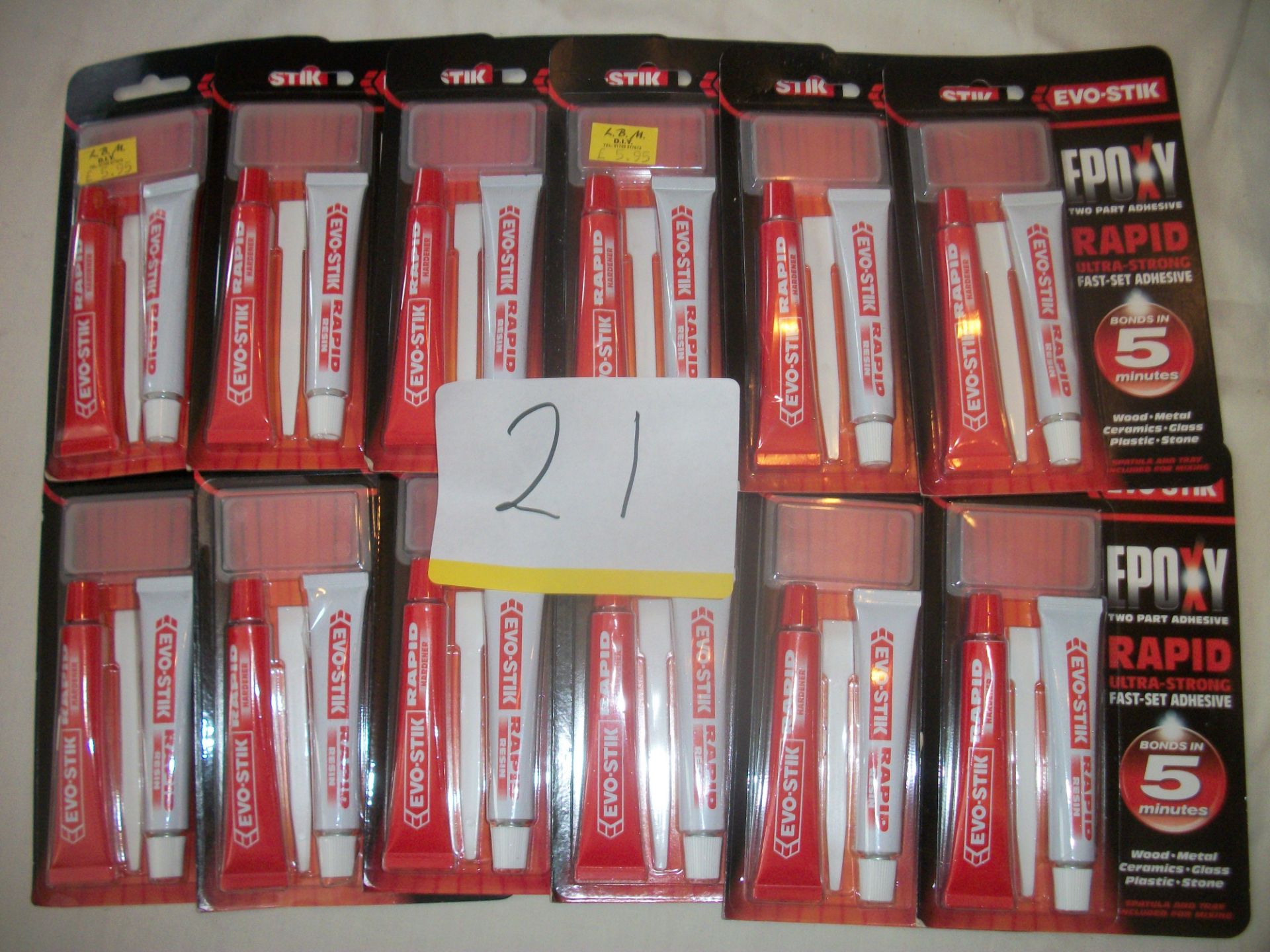 12 x Evo-Stik Epoxy Two Part Adhesive Rapid