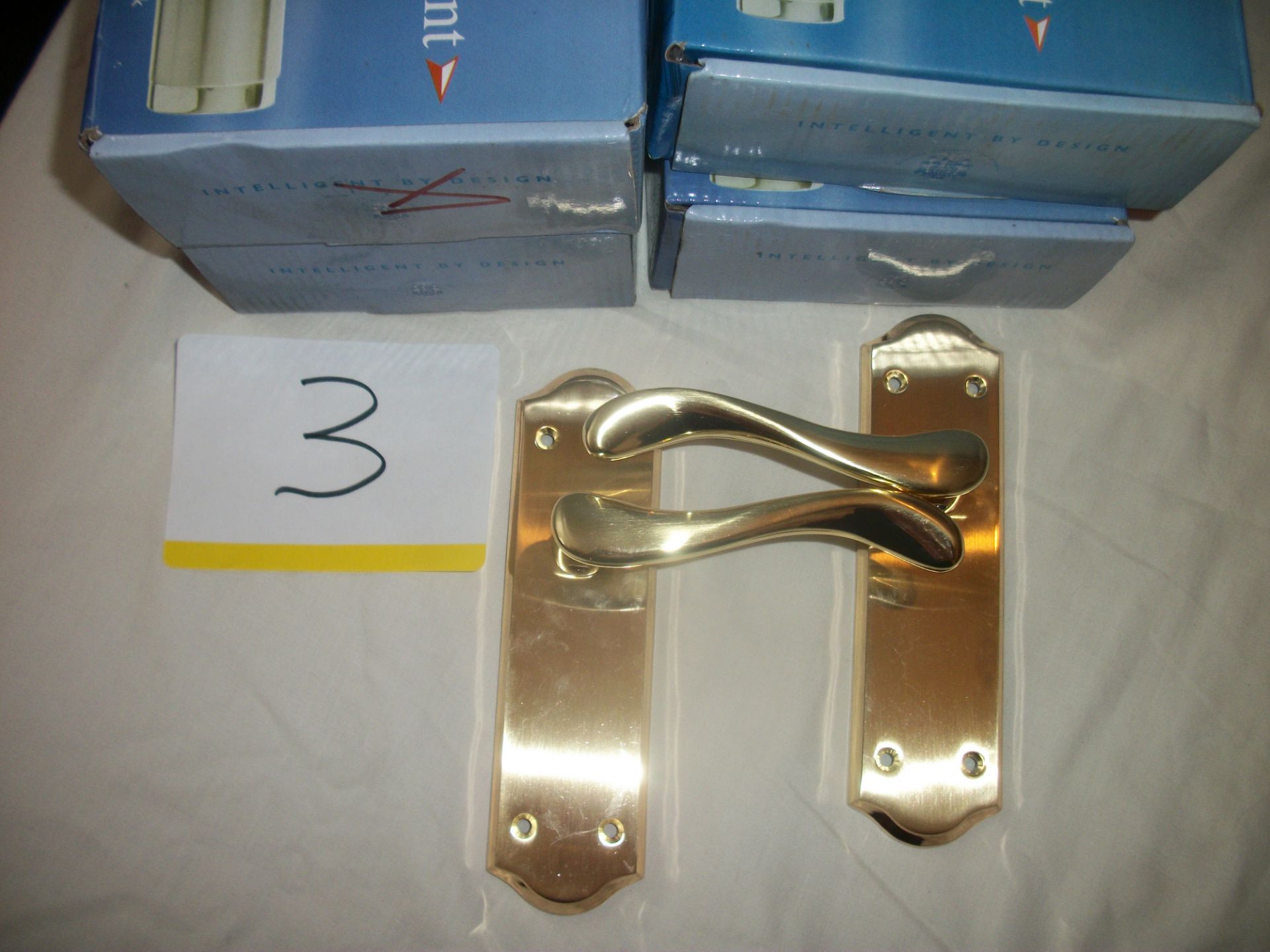 4 Sets x Intelligent York Polished Brass Lever Handles