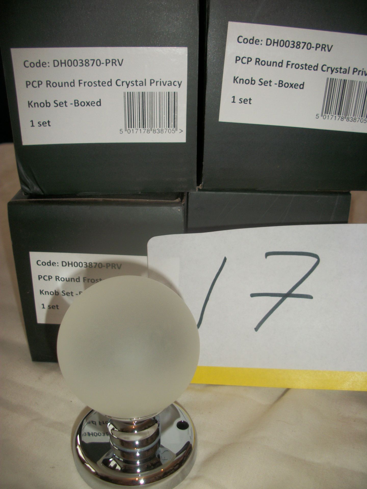 4 x Round Frosted Crystal Knob