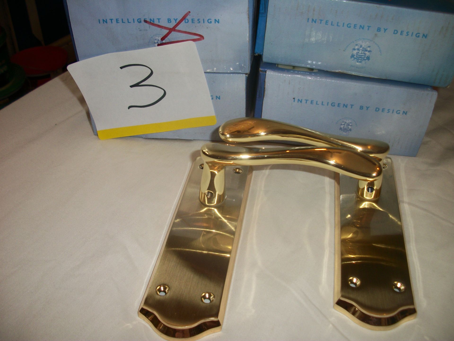 4 Sets x Intelligent York Polished Brass Lever Handles - Image 2 of 2