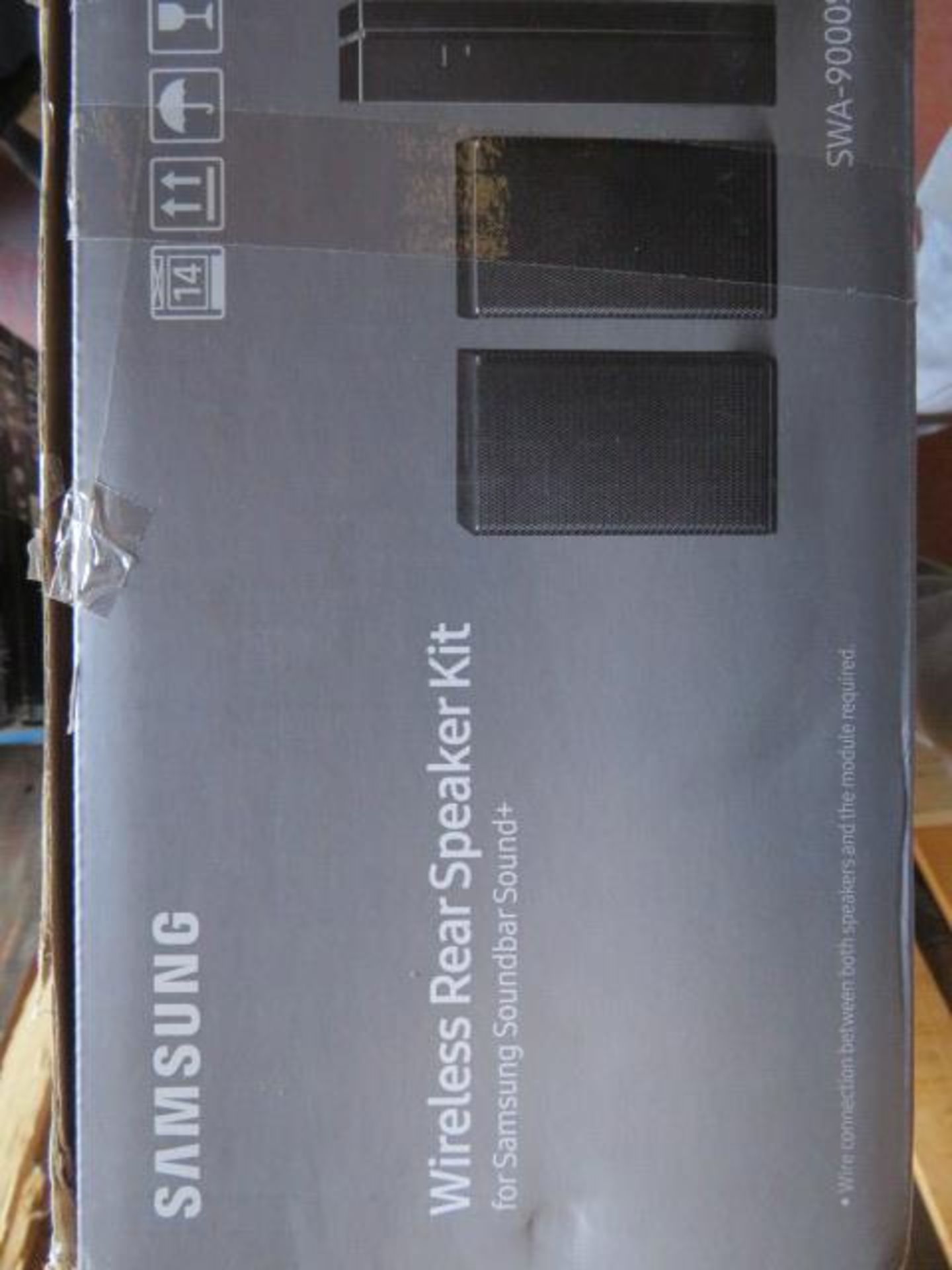 (38) 1 x Grade B - Samsung Sound+ SWA-9000S Wireless Rear Speakers. Surround yourself with stun...